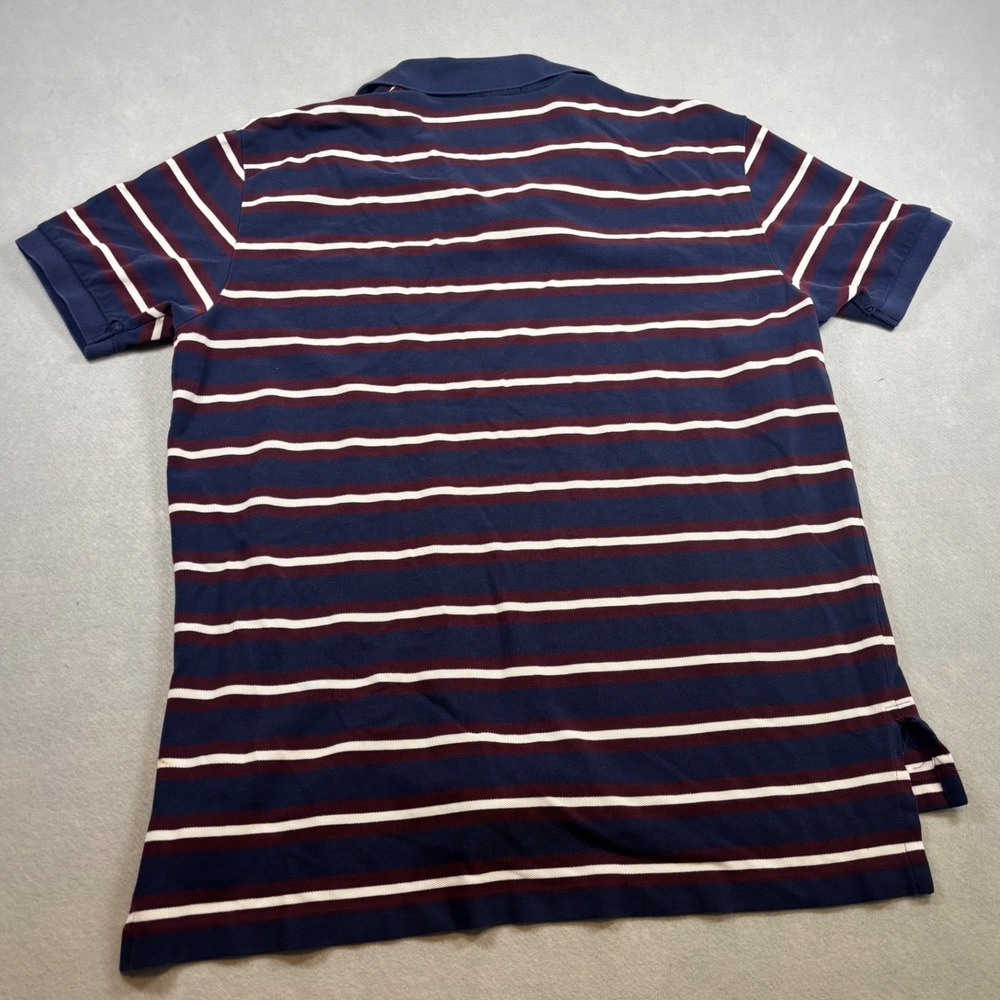 Polo Ralph Lauren Mens XL Striped Short Sleeve Polo Shirt Navy Burgundy Yellow - Picture 5 of 5
